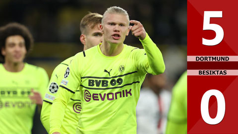 Dortmund vs Besiktas: 5-0 (Vòng bảng Champions League 2021/22)