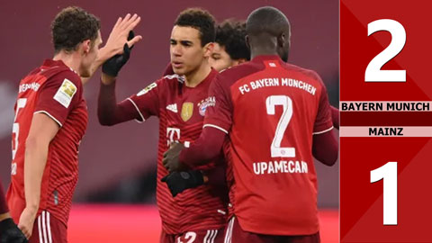 Bayern Munich vs Mainz: 2-1 (Vòng 15 Bundesliga 2021/22) 