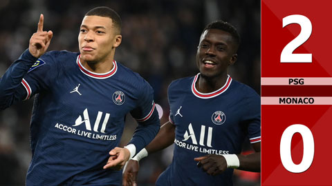 PSG vs Monaco: 2-0 (Vòng 18 Ligue 1 mùa giải 2021/22)