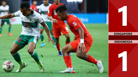 VIDEO bàn thắng Singapore vs Indonesia: 1-1 (Bán kết lượt đi AFF Cup 2020)