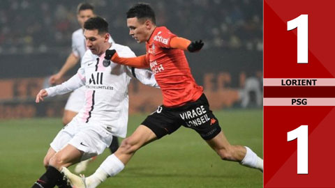 VIDEO bàn thắng Lorient vs PSG: 1-1 (Vòng 19 Ligue 1 mùa giải 2021/22)