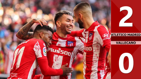 VIDEO bàn thắng Atletico Madrid vs Vallecano: 2-0 (Vòng 19 La Liga 2021/22)