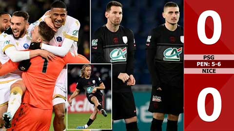 VIDEO bàn thắng PSG vs Nice: 0-0 (pen 5-6) (Vòng 1/8 Cúp Quốc gia Pháp 2021/22)