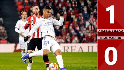 VIDEO bàn thắng Athletic Bilbao vs Real Madrid: 1-0 (Tứ kết cúp Nhà vua Tây Ban Nha 2021/22) 