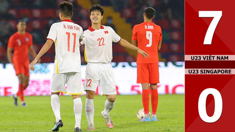 VIDEO bàn thắng U23 Việt Nam vs U23 Singapore: 7-0 (Vòng bảng U23 Đông Nam Á)