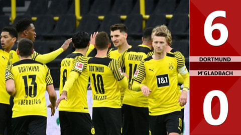 VIDEO bàn thắng Dortmund vs M'gladbach: 6-0 (Vòng 23 Bundesliga 2021/22)