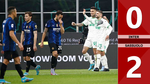 VIDEO bàn thắng Inter vs Sassuolo: 0-2 (Vòng 26 Serie A 2021/22)