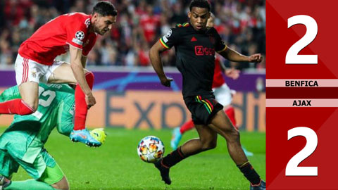 VIDEO bàn thắng Benfica vs Ajax: 2-2 (Lượt đi vòng 1/8 Champions League 2021/22)