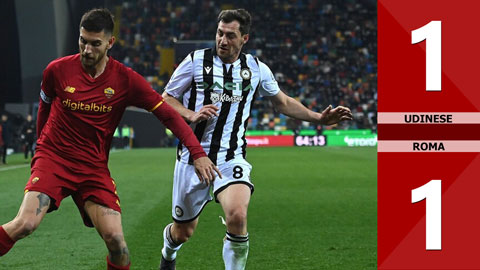 VIDEO bàn thắng Udinese vs Roma: 1-1 (Vòng 29 Serie A 2021/22)
