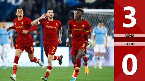VIDEO bàn thắng Roma vs Lazio: 3-0 (Vòng 30 Serie A 2021/22)