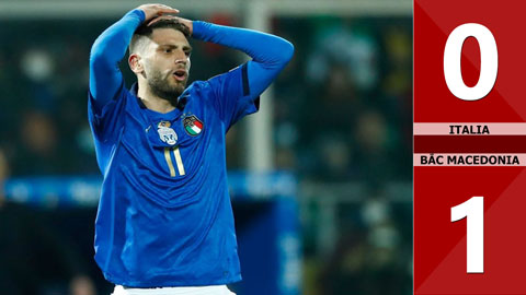 VIDEO bàn thắng Italia vs Bắc Macedonia: 0-1 (Bán kết Play-off vòng loại World Cup 2022)