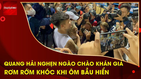 Quang Hải nghẹn ngào chào khán giả, khóc khi bầu Hiển động viên xuất ngoại thắng lợi