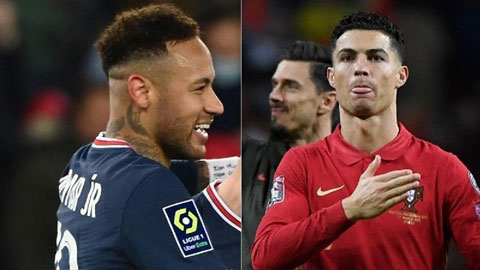 Neymar bắt chước pha ăn mừng của Ronaldo sau khi ghi bàn khiến đồng đội cười lăn lộn