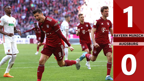 VIDEO bàn thắng Bayern Munich vs Augsburg: 1-0 (Vòng 29 Bundesliga 2021/22)