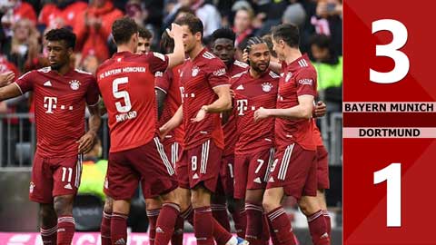 VIDEO bàn thắng Bayern Munich vs Dortmund: 3-1 (Vòng 31 Bundesliga 2021/22)