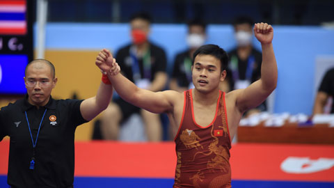 Bị đau tai, đô vật Việt Nam vẫn xuất sắc bảo vệ thành công HCV SEA Games hạng 87kg