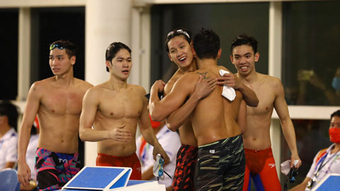 Bứt phá ngoạn mục, bơi Việt Nam phá kỷ lục SEA Games nội dung 4x200m