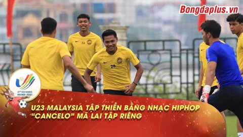 U23 Malaysia mang loa ra sân tập, bật nhạc ầm ĩ, thoải mái trước bán kết gặp 23 Việt Nam