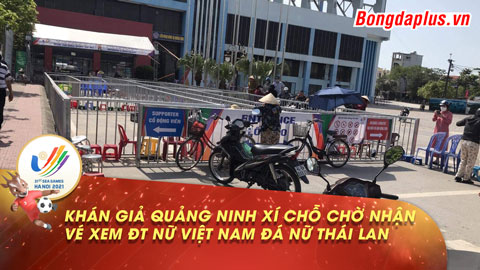 Khán giả Quảng Ninh xí chỗ xếp hàng, chờ nhận vé xem ĐT nữ Việt Nam đấu nữ Thái Lan