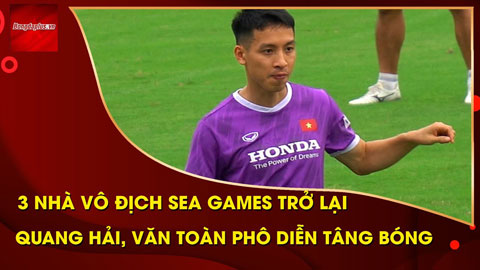 3 nhà vô địch SEA Games trở lại, Quang Hải, Văn Toàn phô diễn kỹ thuật tâng bóng đường phố