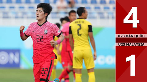 VIDEO bàn thắng U23 Hàn Quốc vs U23 Malaysia: 4-1 (Bảng C - U23 châu Á 2022)