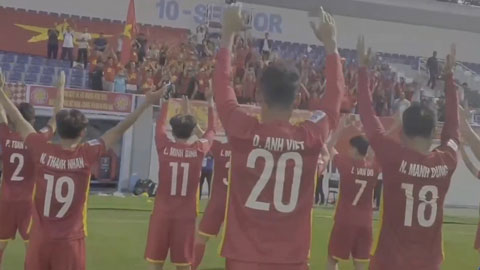 U23 Việt Nam ăn mừng kiểu Viking tri ân các CĐV sau trận hòa ấn tượng trước U23 Hàn Quốc