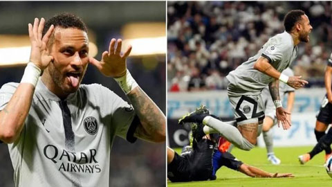 CĐV cạn lời với pha ăn vạ thô thiển của Neymar trước Gamba Osaka