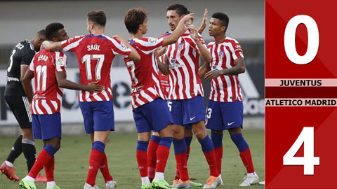 VIDEO bàn thắng Juventus vs Atletico Madrid: 0-4 (Giao hữu CLB 2022)