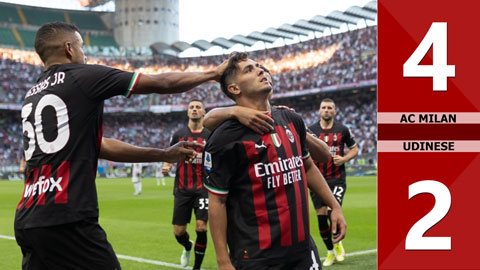 VIDEO bàn thắng AC Milan vs Udinese: 4-2 (Vòng 1 Serie A 2022/23)