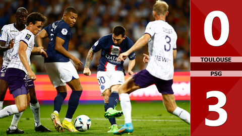 VIDEO bàn thắng Toulouse vs PSG: 0-3 (Vòng 5 Ligue 1 mùa giải 2022/23)