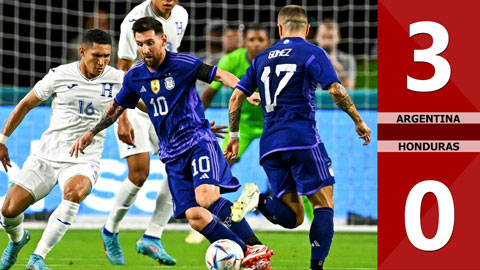 VIDEO bàn thắng Argentina vs Honduras: 3-0 (Giao hữu Quốc tế 2022)