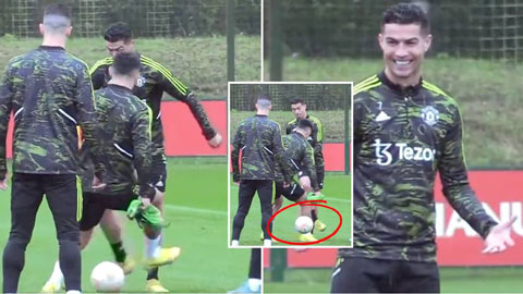 Ronaldo phấn khích tột độ khi xỏ háng Lisandro Martinez cực ngọt trước trận gặp Omonia