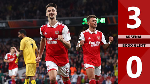 VIDEO bàn thắng Arsenal vs Bodo Glimt: 3-0 (Vòng bảng Europa League 2022/23)