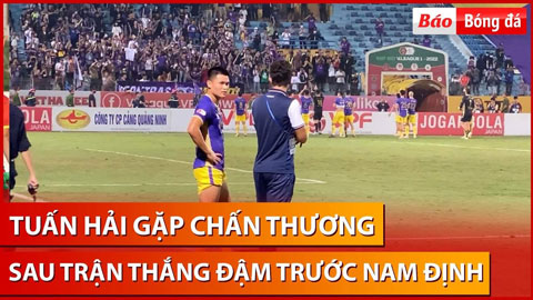 Bầu Hiển trò chuyện với HLV Nam Định, Tuấn Hải gặp chấn thương sau chiến thắng đậm