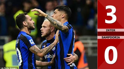 VIDEO bàn thắng Inter vs Sampdoria: 3-0 (Vòng 12 Serie A 2022/23)