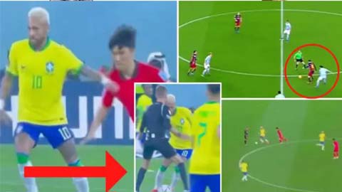 Neymar tái hiện tuyệt kỹ của Messi trêu trọng tài, đánh lừa 2 cầu thủ Hàn Quốc