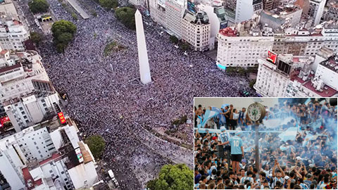 Cảnh tượng khó tin: Biển người ở thủ đô Argentina ăn mừng sau trận thắng Croatia
