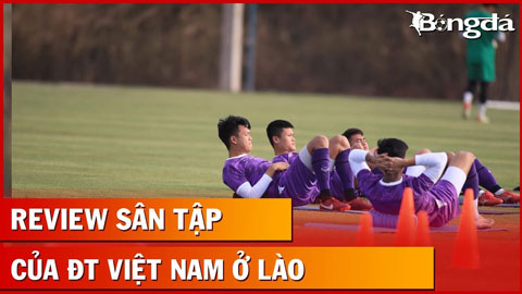 Toàn cảnh mặt sân ĐT Việt Nam tập luyện tại Lào chuẩn bị cho trận đầu AFF Cup 2022