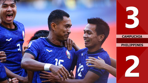 VIDEO bàn thắng Campuchia vs Philippines: 3-2 (Bảng A - AFF Cup 2022)