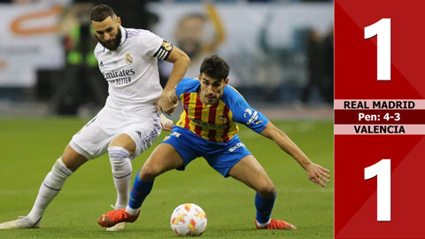 VIDEO bàn thắng Real Madrid vs Valencia: 1-1, pen:4-3 (Bán kết siêu cúp TBN 2022/23)