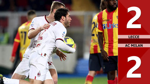 VIDEO bàn thắng Lecce vs AC Milan: 2-2 (Vòng  18 Serie A 2022/23)