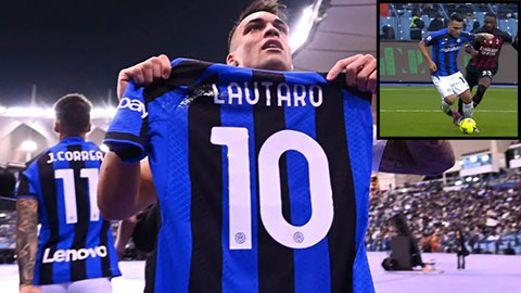 Lautaro Martinez vẩy má ghi bàn thắng quá đẹp mắt vào lưới AC Milan