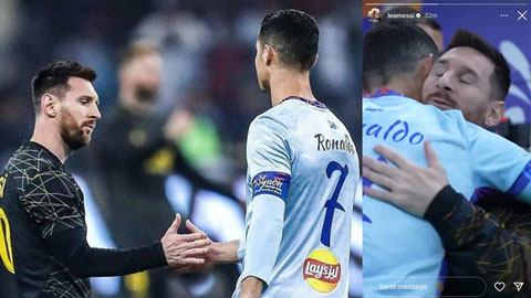 Nhìn lại khoảnh khắc lịch sử Ronaldo ôm Messi khi san bằng thành tích