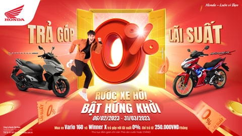 Mua Honda Winner X hoặc Honda Vario 160 cực hot với lãi suất 0%