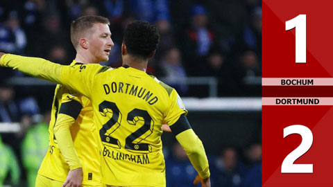 VIDEO bàn thắng Bochum vs Dortmund: 1-2 (Vòng 1/8 Cúp quốc gia Đức 2022/23)