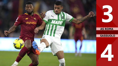 VIDEO bàn thắng AS Roma vs Sassuolo: 3-4 (Vòng 26 Serie A 2022/23)