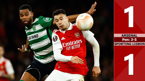 VIDEO bàn thắng Arsenal vs Sporting Lisbon: 1-1, pen: 3-5 (Lượt về vòng 1/8 Europa League 2022/23)