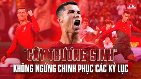 'Cây trường sinh' Ronaldo lập cú đúp và không ngừng chinh phục các kỷ lục