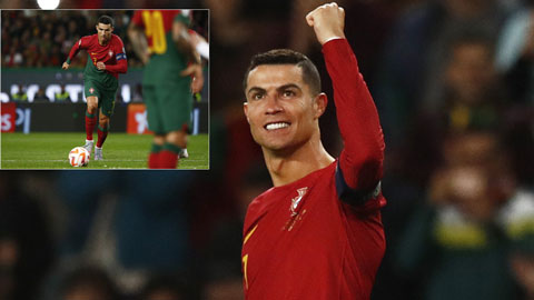 Ronaldo đá phạt búa bổ, ghi bàn thắng đẹp mắt vào lưới Liechtenstein