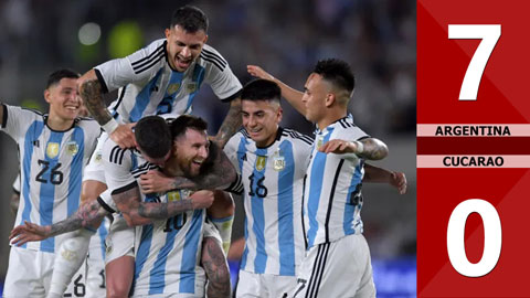 VIDEO bàn thắng Argentina vs Curacao: 7-0 (Giao hữu Quốc tế 2023)